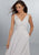 2018 Elegant Silver Chiffon Pleated Bridesmaid Dresses V-Neck Floor Length