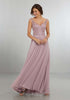 2018 Long Blush Pink Bridesmaid Dresses V-Neck Beadings Chiffon Floor Length