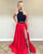 prom-dresses-black-red lace-satin-prom-dress two-piece-prom-dresses prom-dresses-black-lace prom-dresses-red-satin prom-dresses-slit prom-dresses-2018 prom-dresses-fashion prom-gowns-elegant sexy-prom-dresses