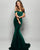 Dark Green Velvet Mermaid Prom Dresses 2018 Off The Shoulder Sexy Long Prom Gowns for Party