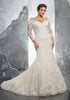 Elegant Plus Size Lace Mermaid Wedding Dresses with Long Sleeves