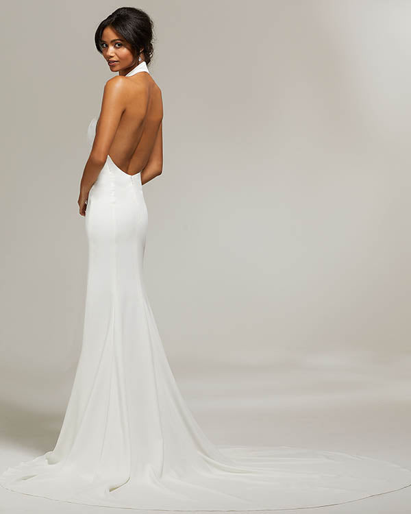 Sexy 2018 Mermaid Wedding Dresses Halter Neckline Spandex Simple Weddi – angelaweddings