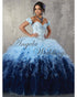 Newest Gorgeous Gradient Tulle Ruffles Ball Gown Quinceanera Dresses 2018