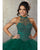 Sexy See Through Halter Beaded Tulle Ball Gown Quinceanera Dresses 2018