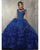 2018 Royal Blue Lace Quinceanera Dresses Organza Ruffles Ball Gowns Sweet 16