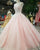 2018 Sexy Pink Prom Dresses with Beadings Sheer Neckline Prom Party Gowns with Sequins