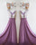 Silver Sequins Purple Chiffon Bridesmaid Dresses Ruffles V-Neck Floor Length