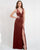 English Rose Long Bridesmaid Dresses Split V-Neck Stunning Velvet Party Dress for Bridesmaids