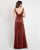 English Rose Long Bridesmaid Dresses Split V-Neck Stunning Velvet Party Dress for Bridesmaids