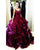 2018 Burgundy Quinceanera Dresses with Organza Ruffles Puffy Ball Gowns Sweet 16 Dress