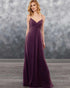 Sexy Spaghetti Straps Grape Chiffon Bridesmaid Dress A-line Party Gowns Floor Length