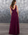 2019 Elegant Dark Burgundy Chiffon Bridesmaid Dresses V-Neck Party Gowns Long