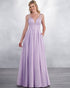 Elegant 2019 Lace Satin Ruffles Bridesmaid Dresses V-Neck Floor Length