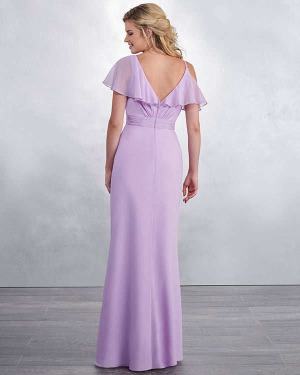 purple and lavender bridesmaid dresses Modest Lilac Chiffon with V-Neck Long Party Gowns N – angelaweddings natural fur Floor Length Style:Dress(Pre-Sale 30days) Women's The A&F Mila