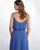 Spaghetti Straps Blue Chiffon Bridesmaid Dresses Sexy Party Dress Floor Length