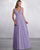 2019 Elegant Mint Chiffon Bridesmaid Dresses V-Neck Party Gowns Floor Length