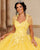 Glitter Quinceanera Dress 3D Flowers Sequined Lace Yellow Tulle Ball Gowns Sweet 16 vestidos de quinceañera