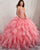 Coral Pink Organza Ruffles Quinceanera Dresses Beadings Sweetheart Ball Gown vestidos de quinceañera