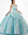 Illusion Aqua Tulle Lace Quinceanera Dresses with Lace Appliques Long Prom Ball Gown Sweet 16