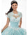 Illusion Aqua Tulle Lace Quinceanera Dresses with Lace Appliques Long Prom Ball Gown Sweet 16