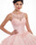 Illusion Aqua Tulle Lace Quinceanera Dresses with Lace Appliques Long Prom Ball Gown Sweet 16