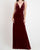 Sexy Burgundy Deep V-Neckline Bridesmaid Dresses Split Side Velvet Sheath Party Dress for Bridesmaids