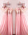 Champagne Sequins Pink Chiffon Bridesmaid Dresses Short Sleeves Ruffles V-Neck Floor Length
