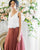 Romantic Lace Tulle Skirts Bridesmaid Dresses with V-Neckline A-line Party Gowns Floor Length