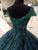Dark Green Ball Gown Evening Dresses with Cap Sleeves 2018