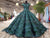 Dark Green Ball Gown Evening Dresses with Cap Sleeves 2018