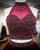 2018 Burgundy Two Piece Homecoming Dresses Beadings Stylish Short Tulle Prom Party Gowns