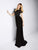 Black Evening Gowns Beaded O-Neck Short Sleeve Formal Dresses 2018