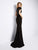 Black Evening Gowns Beaded O-Neck Short Sleeve Formal Dresses 2018