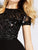 Black Evening Gowns Beaded O-Neck Short Sleeve Formal Dresses 2018