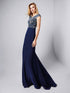 Delicate Navy Blue Mermaid Evening Gowns Beaded Scoop Long Formal Dresses 2018