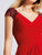 Elegant Red Chiffon A-line Prom Dresses with V-Neck Ruched Prom Gown