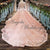 Luxury Pink Lace Long Sleeve Ball Gown Wedding Dress Beaded Flowers