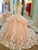 Delicate Coral Pink Ball Gown Lace Wedding Dresses with Flowers