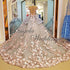 2018 Fashion Blush Pink Ball Gown Lace Wedding Dress Flowers