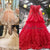 Delicate Coral Pink Ball Gown Lace Wedding Dresses with Flowers
