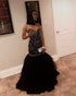 Sexy Sweetheart Black Mermaid Evening Dresses Beaded Rhinestones 2018 Long Tulle Prom Gowns Pageant Dresses