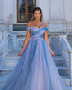 Elegant Tulle Prom Dresses Off The Shoulder Ruffles Long Formal Dress AW2203301