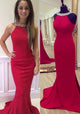 Sexy Red Prom Dresses 2018 Backless Long Party Gown