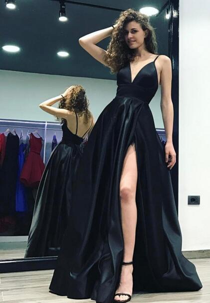 Sexy Black Evening Dresses with Slit 2018 Formal Dress Sexy Black Evening Dresses with Slit 2018 Formal Dress