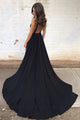 Chiffon Prom Gowns 2020 Plunge V-Neck Long Party Dress