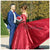 Elegant Lace Long Sleeve Burgundy Prom Dresses Ball Gown 2020