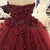 New 2020 Burgundy Strapless Lace Prom Dresses with Flowers Pageant Gown