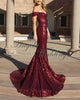 Shining Sequined Prom Dresses Mermaid Long Evening Gown