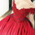 2020 Delicate Red Ball Gown Prom Dresses with Cap Sleeve
