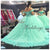 Beautiful Mint Tulle Ball Gown Quinceanera Dresses with Flowers Real